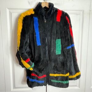 80s VINTAGE RABBIT FUR JACKET